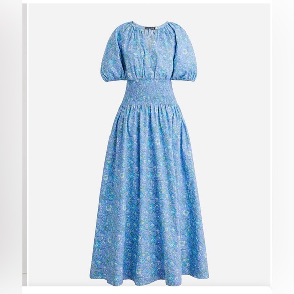 J. Crew Blue Floral Midi Dress - Picture 2 of 6